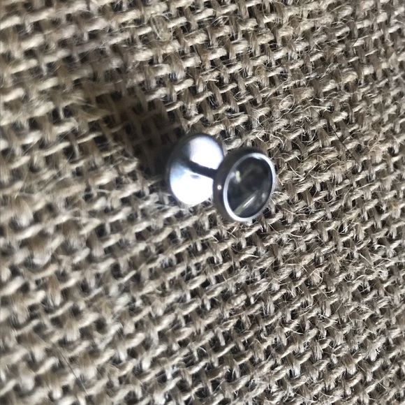 Stainless Steel Faux Gauges w/CZ stone - Picture 6 of 8